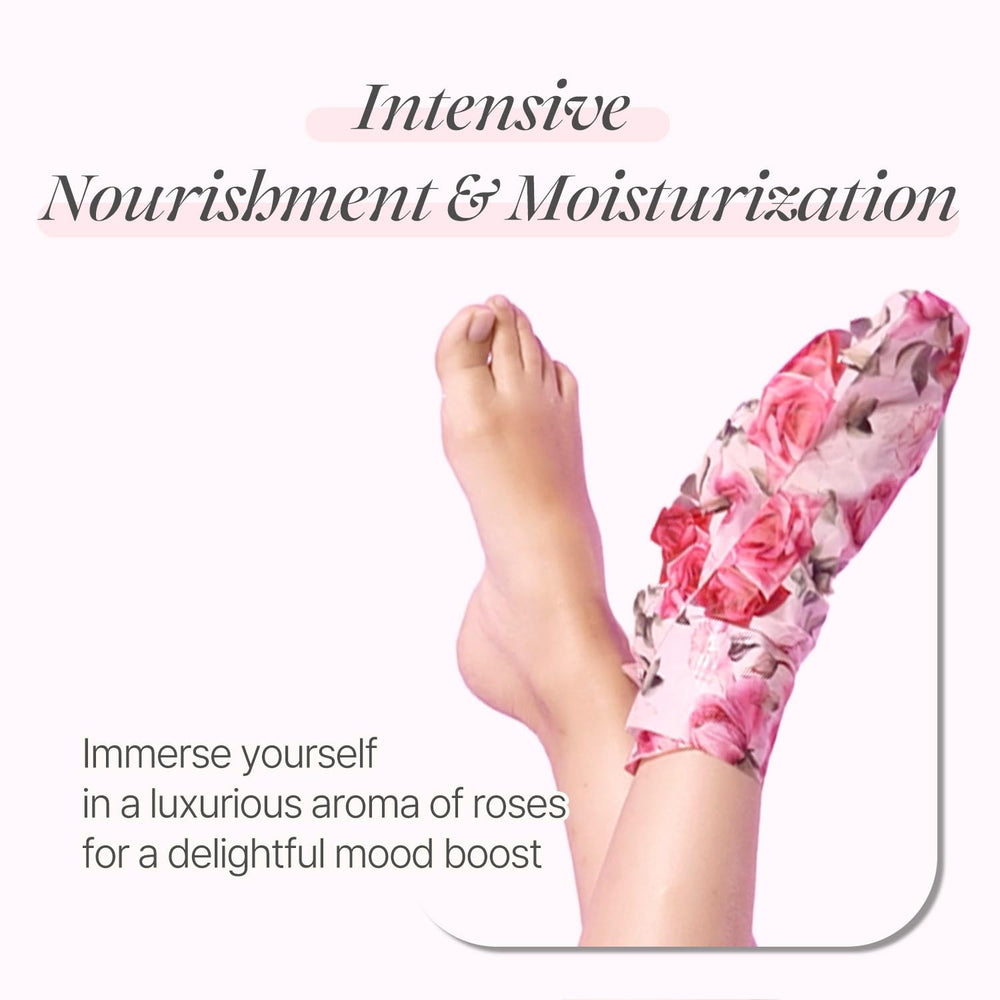 Koelf open foot mask socks filled with nourishing essence for deep hydration