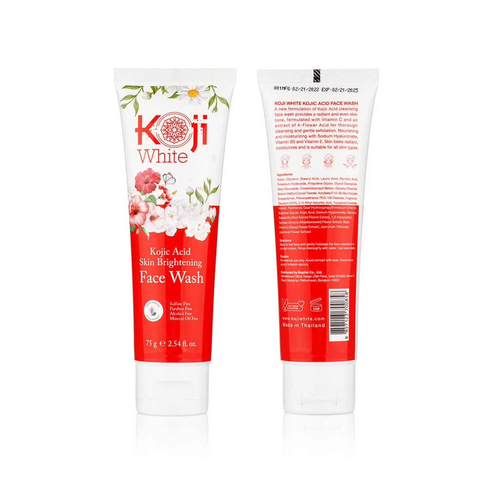 Koji White illustration of kojic acid and flower extracts for brightening