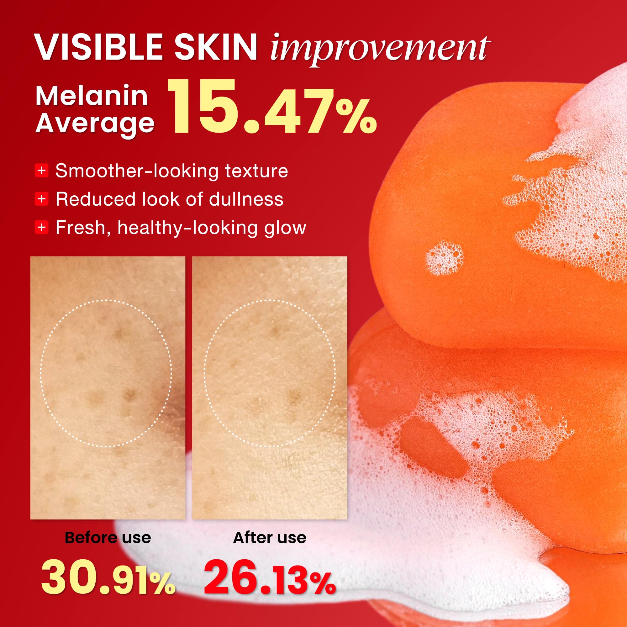 Koji White soap bar held in hand to show 2.82 oz scale and portable convenience benefit