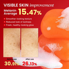 Koji White soap bar held in hand to show 2.82 oz scale and portable convenience benefit
