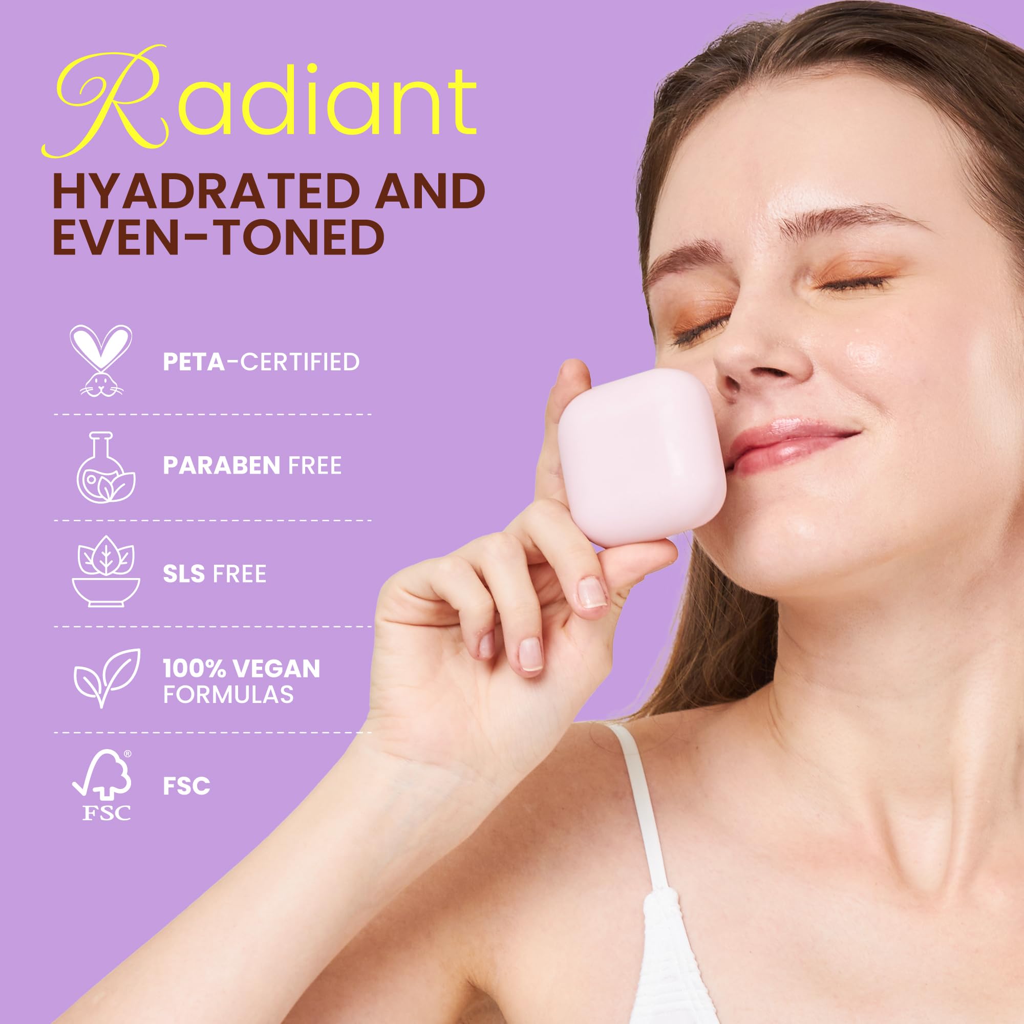 Koji White applied to face demonstrating gentle cleansing