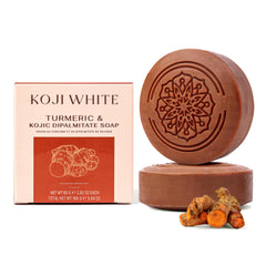 Koji White front packaging showing two soap bars and clean branding for easy identification