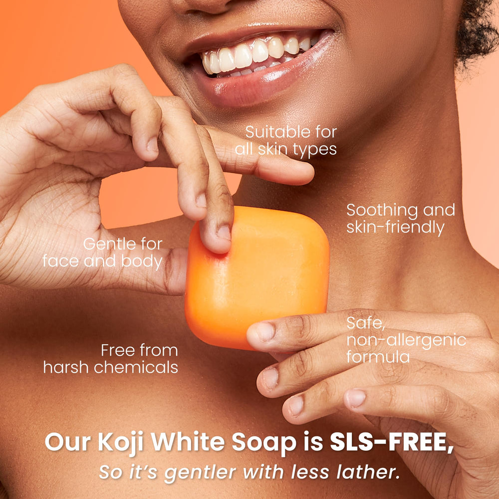 Koji White soap placed in bathroom setting suggesting daily ritual