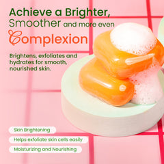 Koji White rich lather on hand demonstrating gentle cleansing