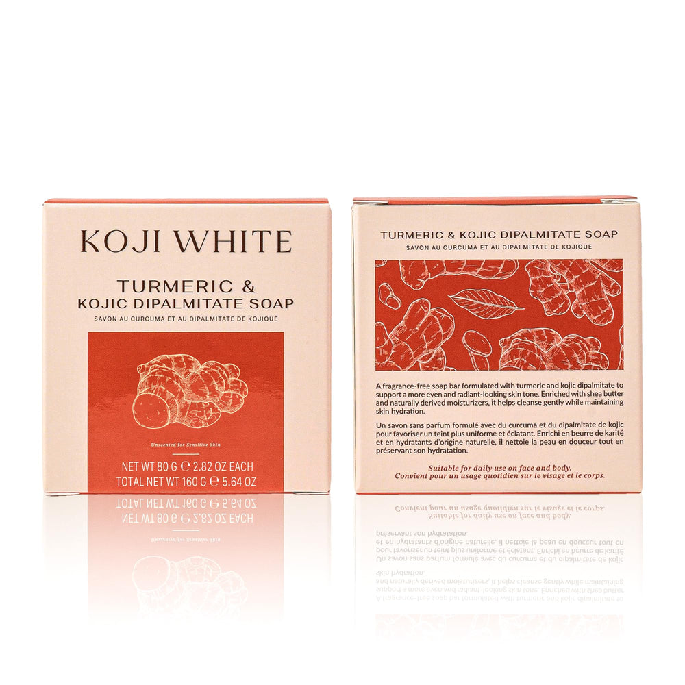 Koji White with shea butter ingredient display highlighting moisturizing benefit