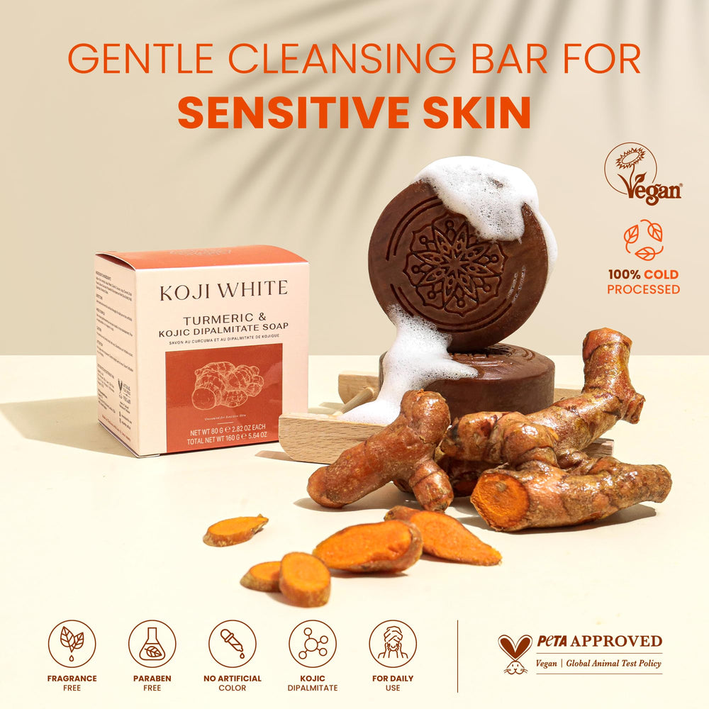 Koji White soap bar close-up revealing smooth surface and moisture-rich appearance