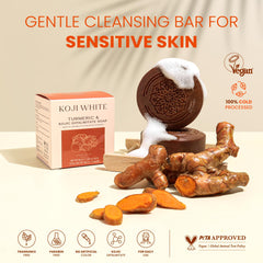 Koji White soap bar close-up revealing smooth surface and moisture-rich appearance