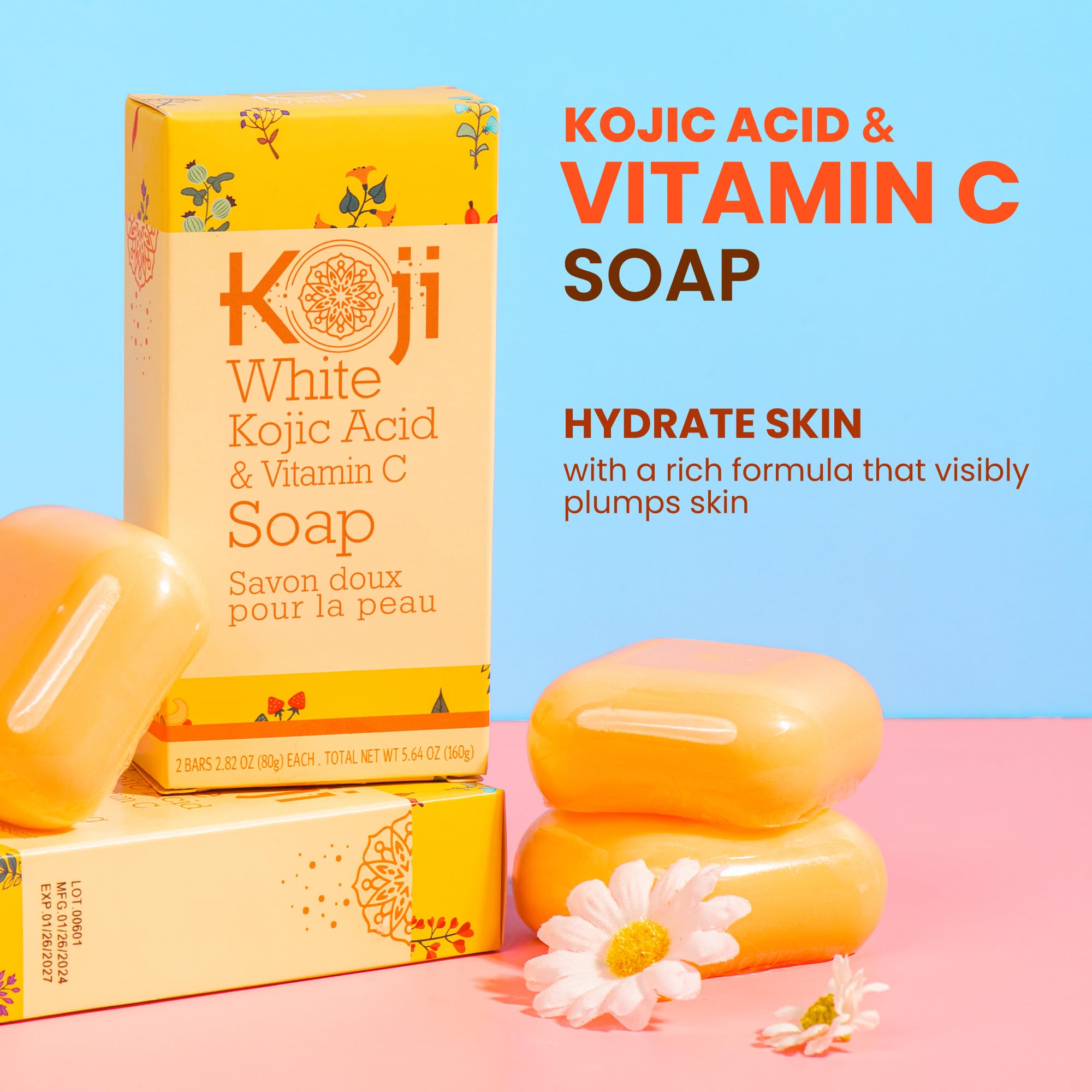 Koji White soap bar close-up showing texture and smooth surface