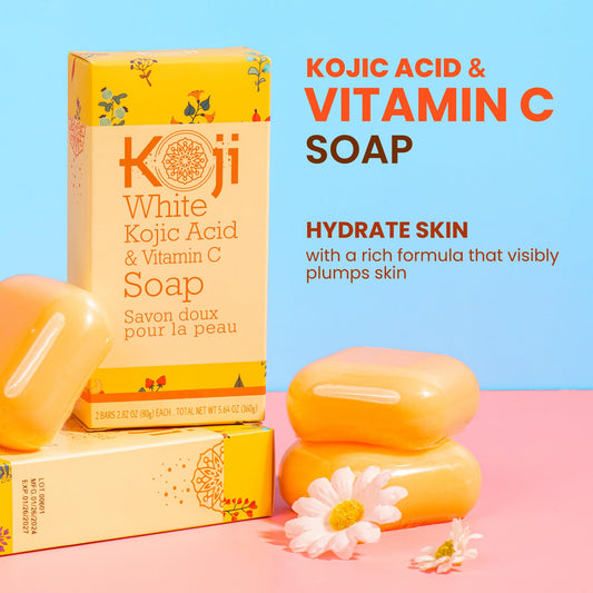 Koji White soap bar close-up showing texture and smooth surface