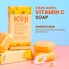 Koji White soap bar close-up showing texture and smooth surface
