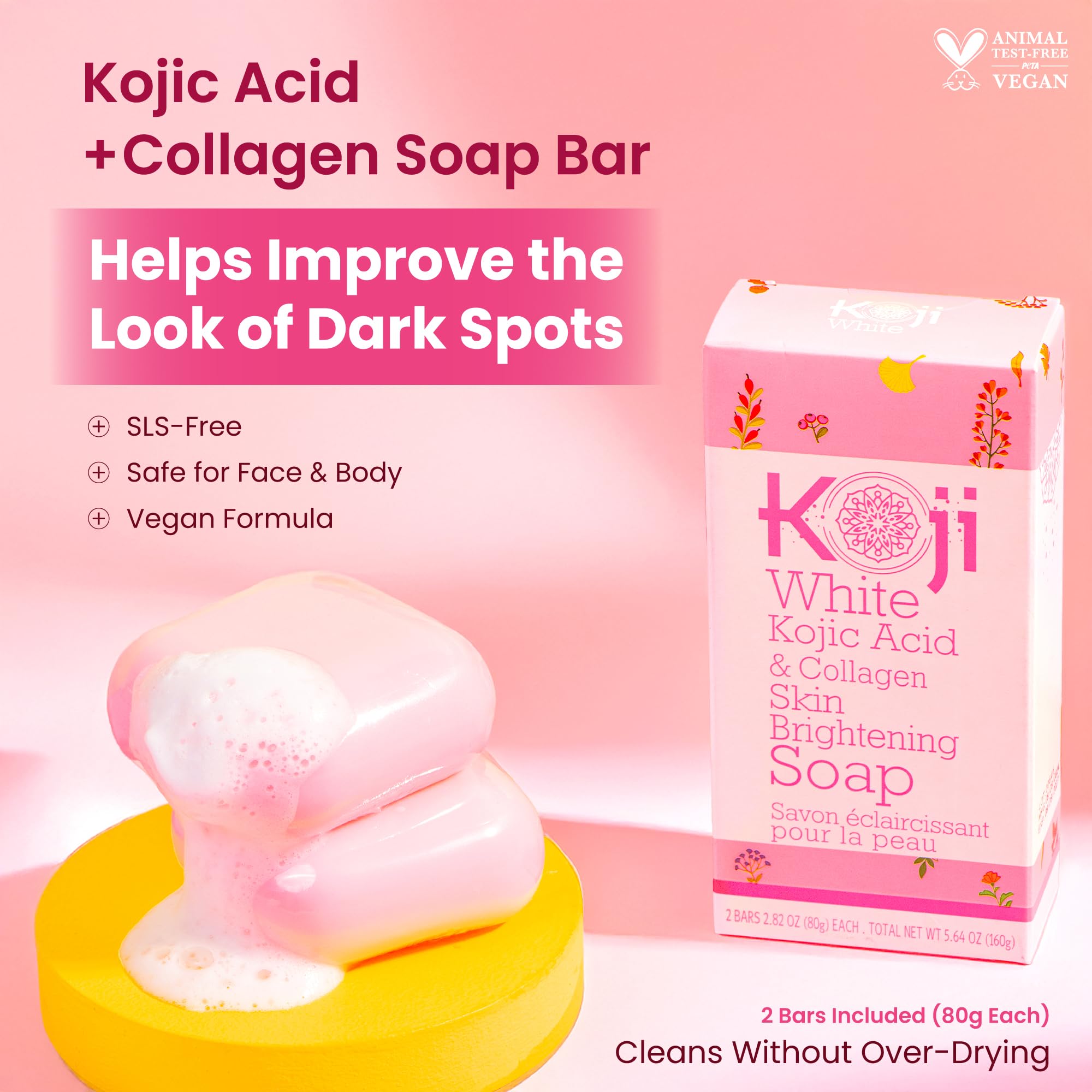 Koji White two unwrapped bars displayed to show bar shape and texture