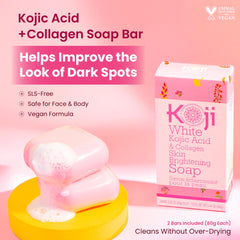 Koji White two unwrapped bars displayed to show bar shape and texture