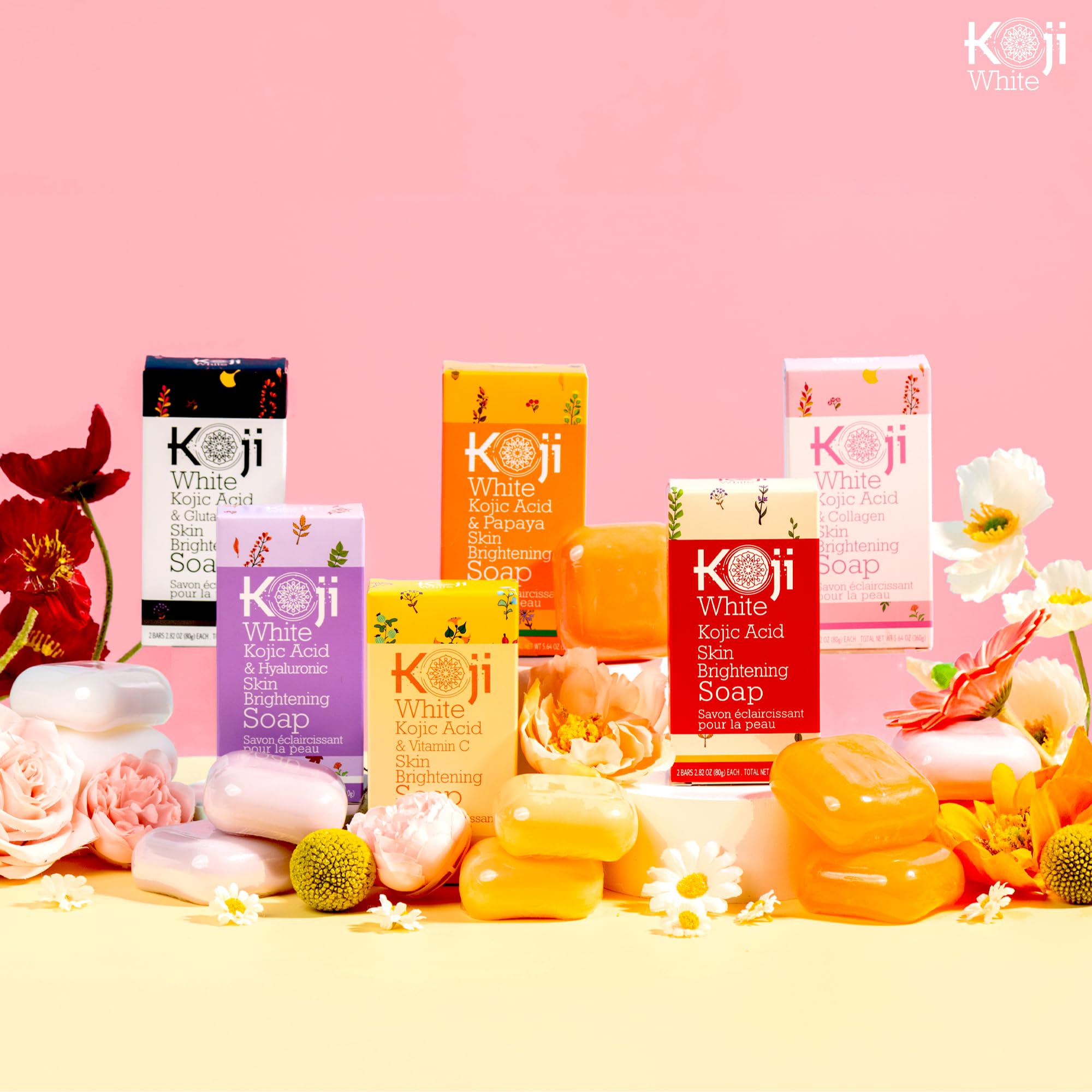 Koji White two-bar retail packaging conveying value and convenience