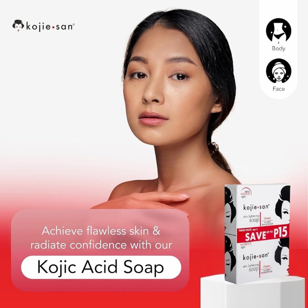 Kojie San soap placed in bathroom scene showing travel-friendly bars and daily use benefit