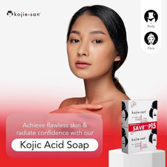 Kojie San soap placed in bathroom scene showing travel-friendly bars and daily use benefit
