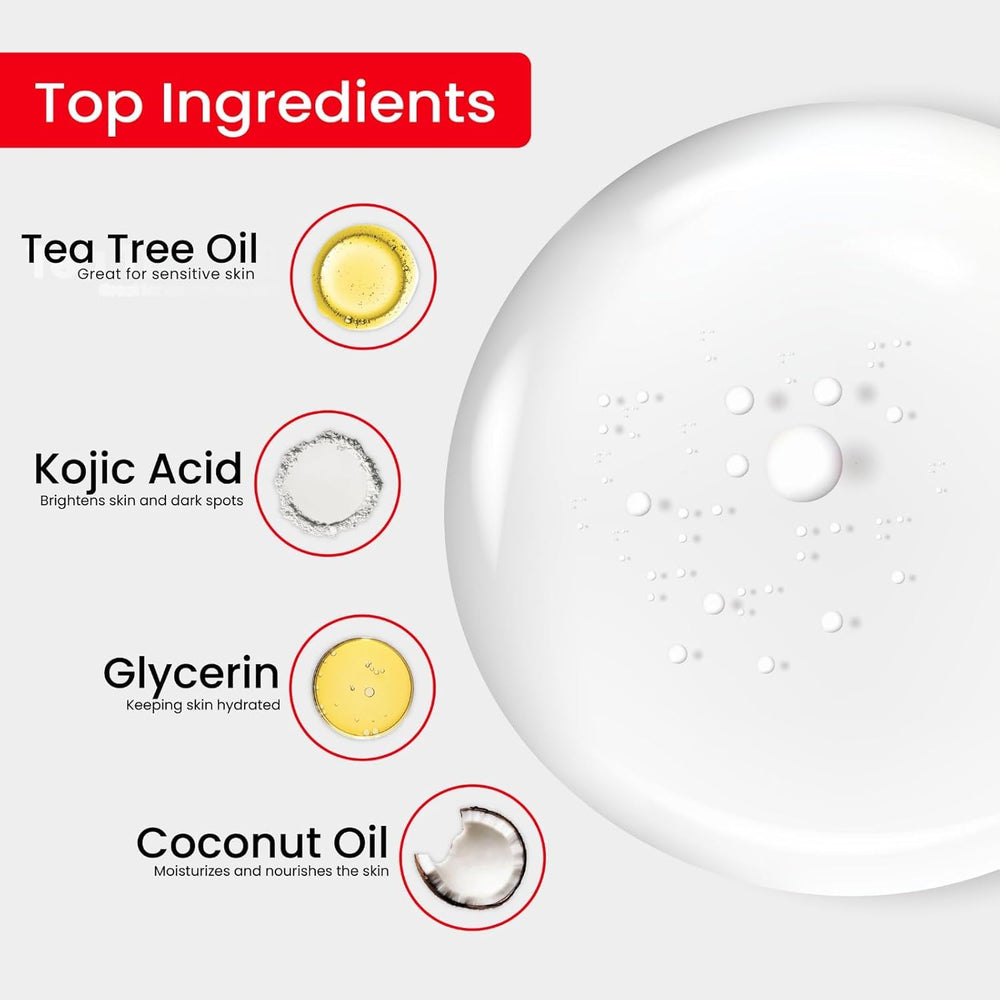 Hands lathering Kojie San soap producing foam for gentle cleansing and refreshed skin