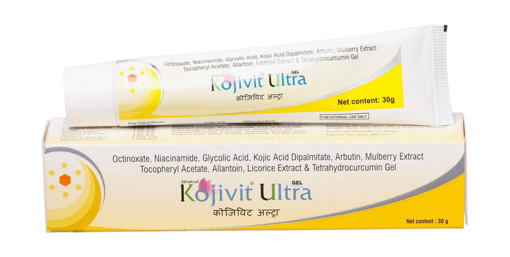 Kojivit front packaging tube showing brand and compact 30gm size for easy travel