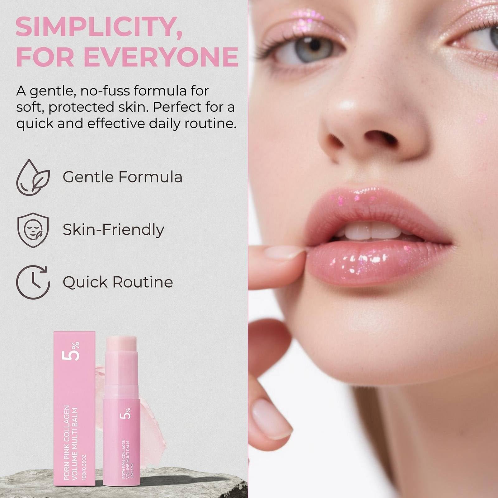 Kojxou balm stick applying under eye to reduce fine-line appearance