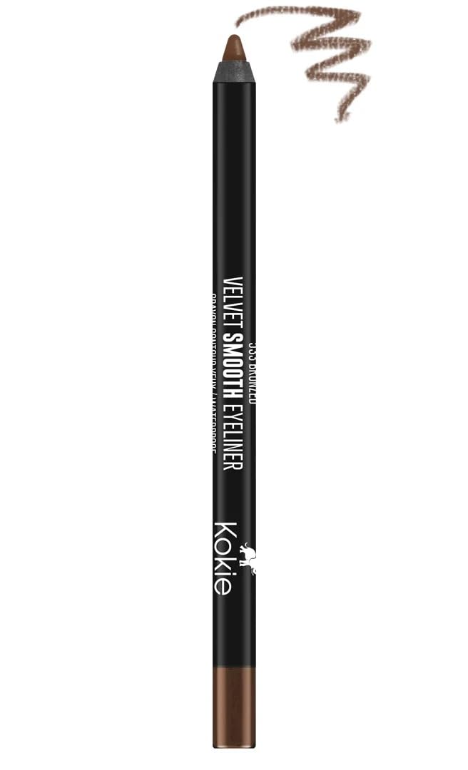 Kokie bronzed eyeliner pencil front packaging shows shade and compact size for travel