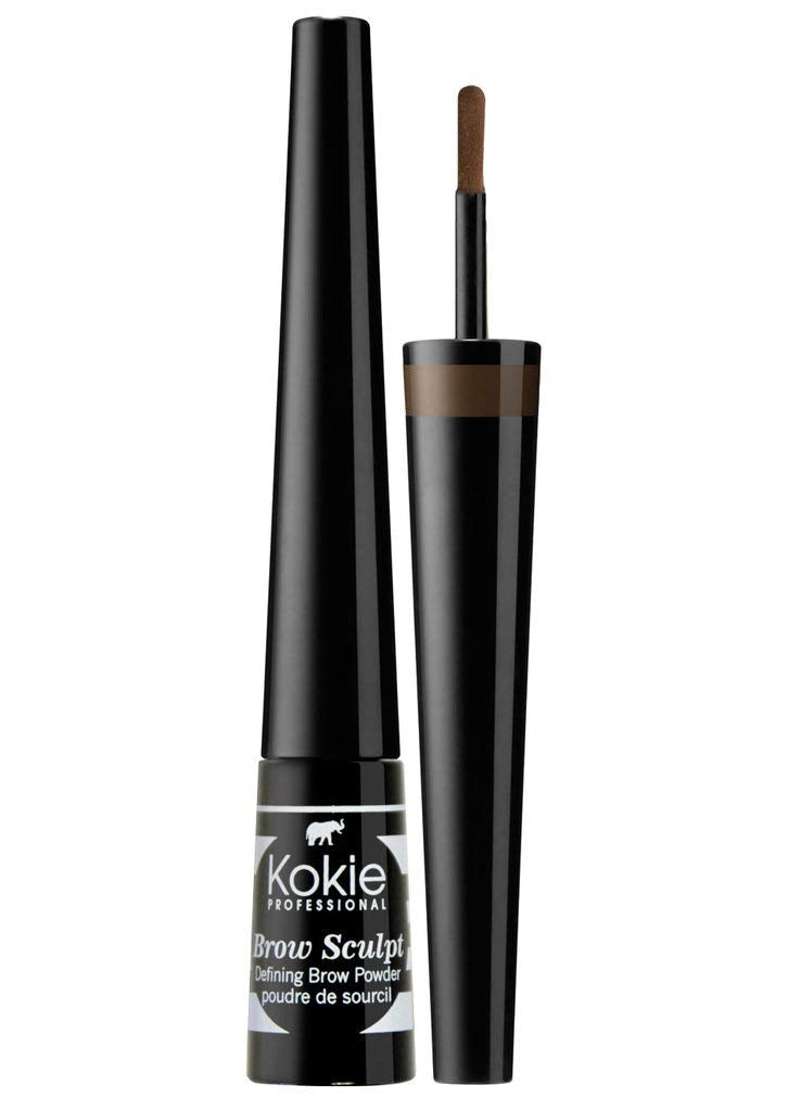 Kokie Brow Sculpt front packaging showing compact and medium brown shade for natural fill