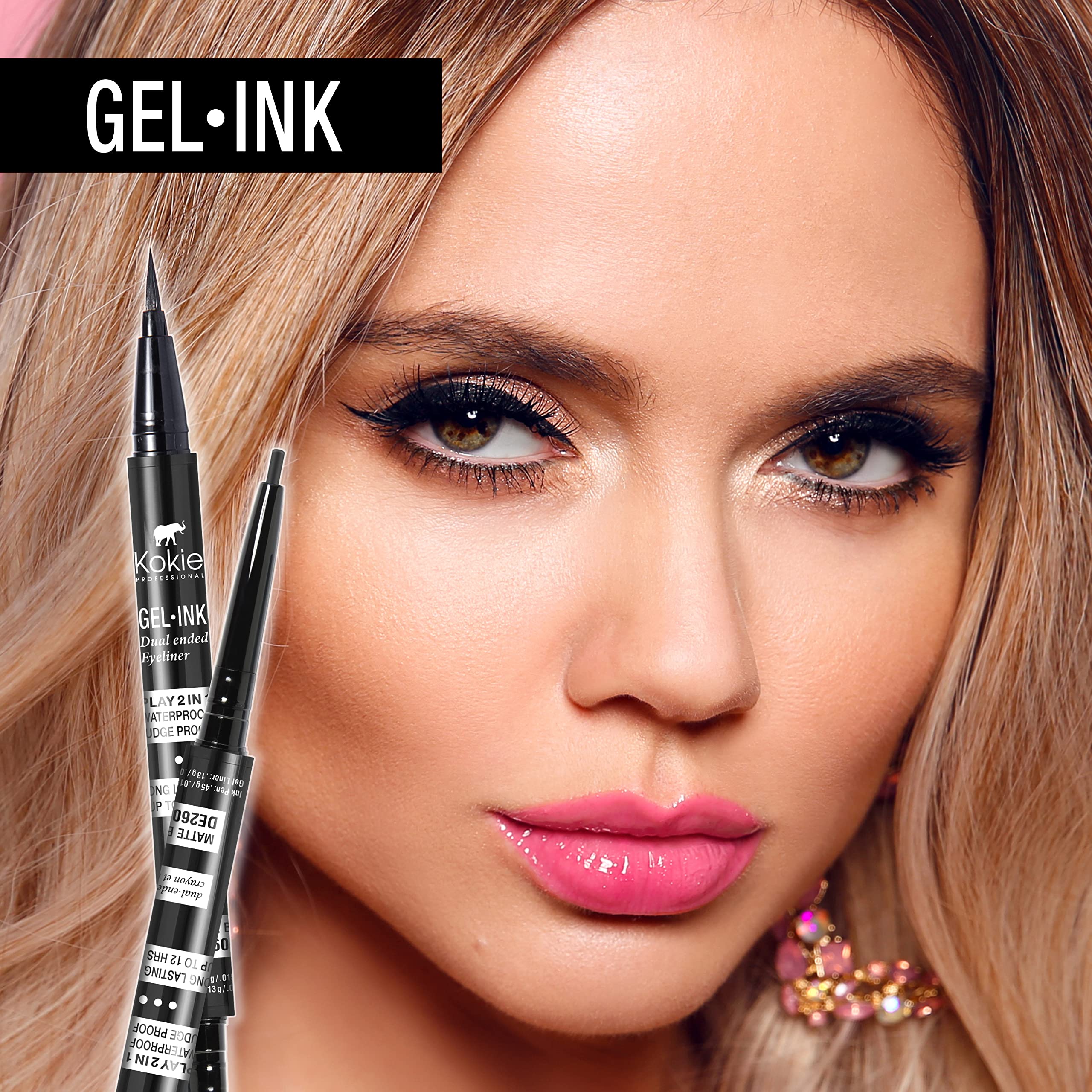 Kokie eyeliner in makeup bag lifestyle scene for everyday durability