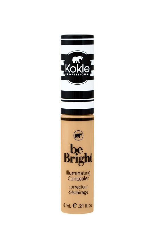 Kokie medium beige tube front showing compact size and brightening effect