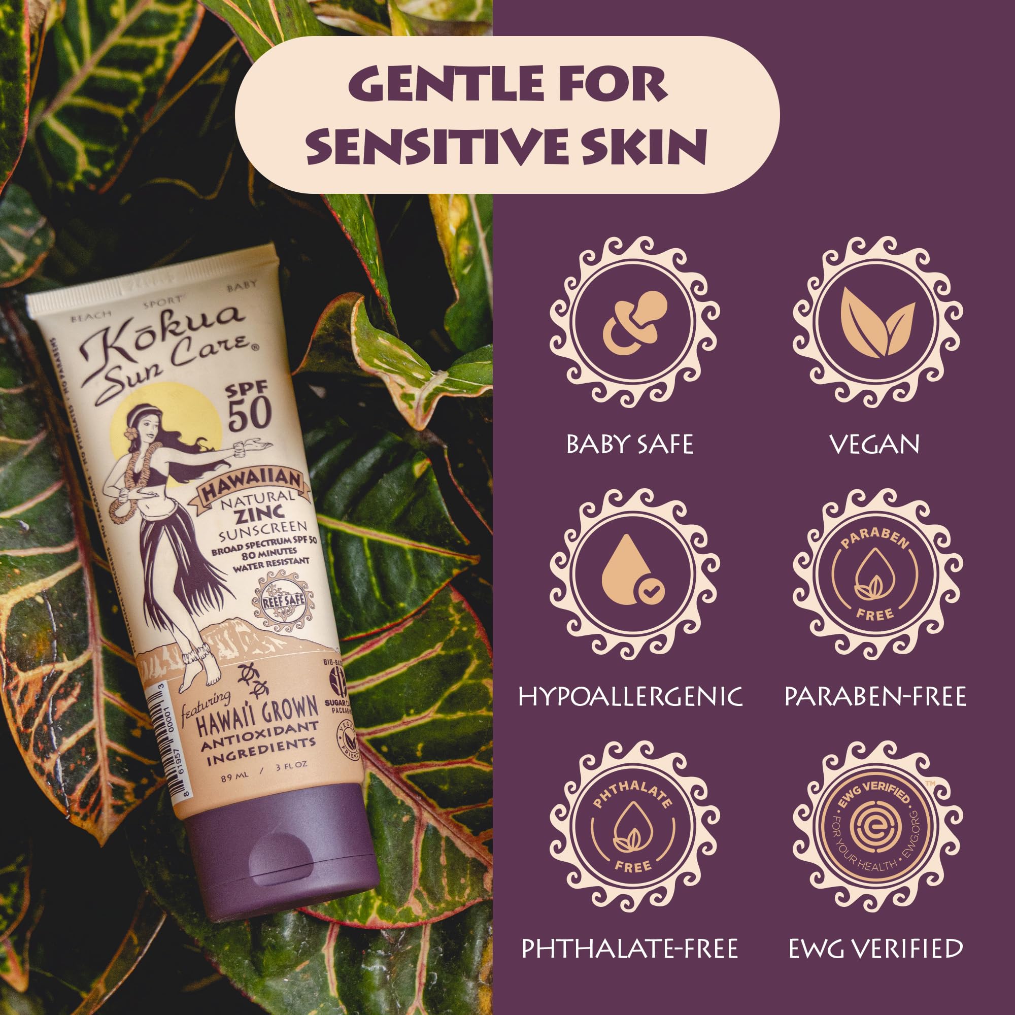 kokua sun care next to coin for 3 oz size comparison and portability