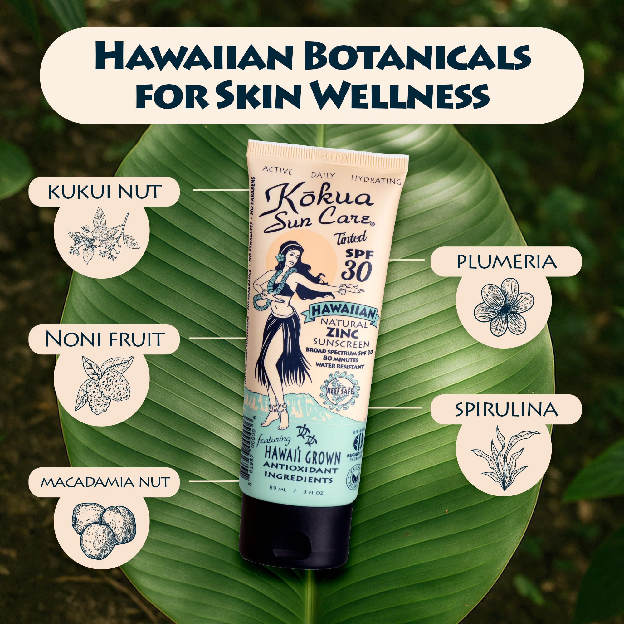 Kokua Sun Care texture close up revealing creamy, blendable zinc oxide formula