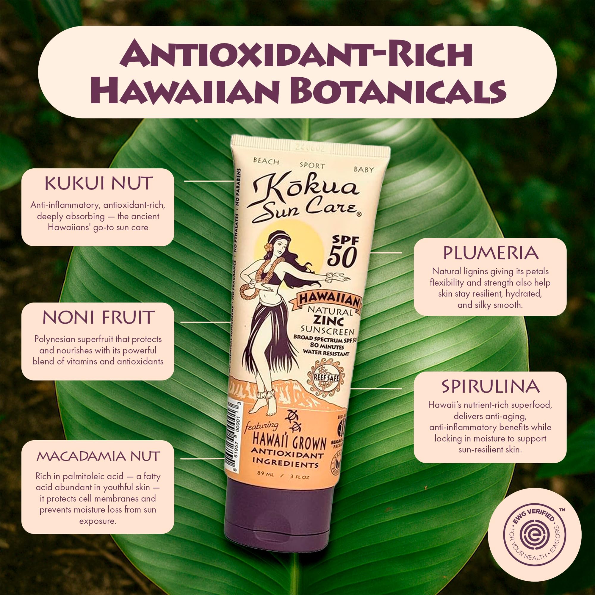 kokua sun care cream texture closeup demonstrating smooth blendability