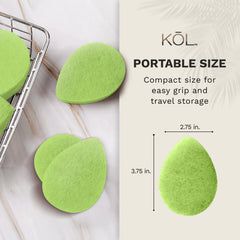 KOL rinsed pad air-drying on rack illustrating easy care and reuse