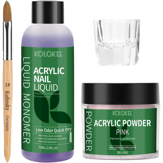 Kolqkee front packaging showing full acrylic kit and professional presentation benefit