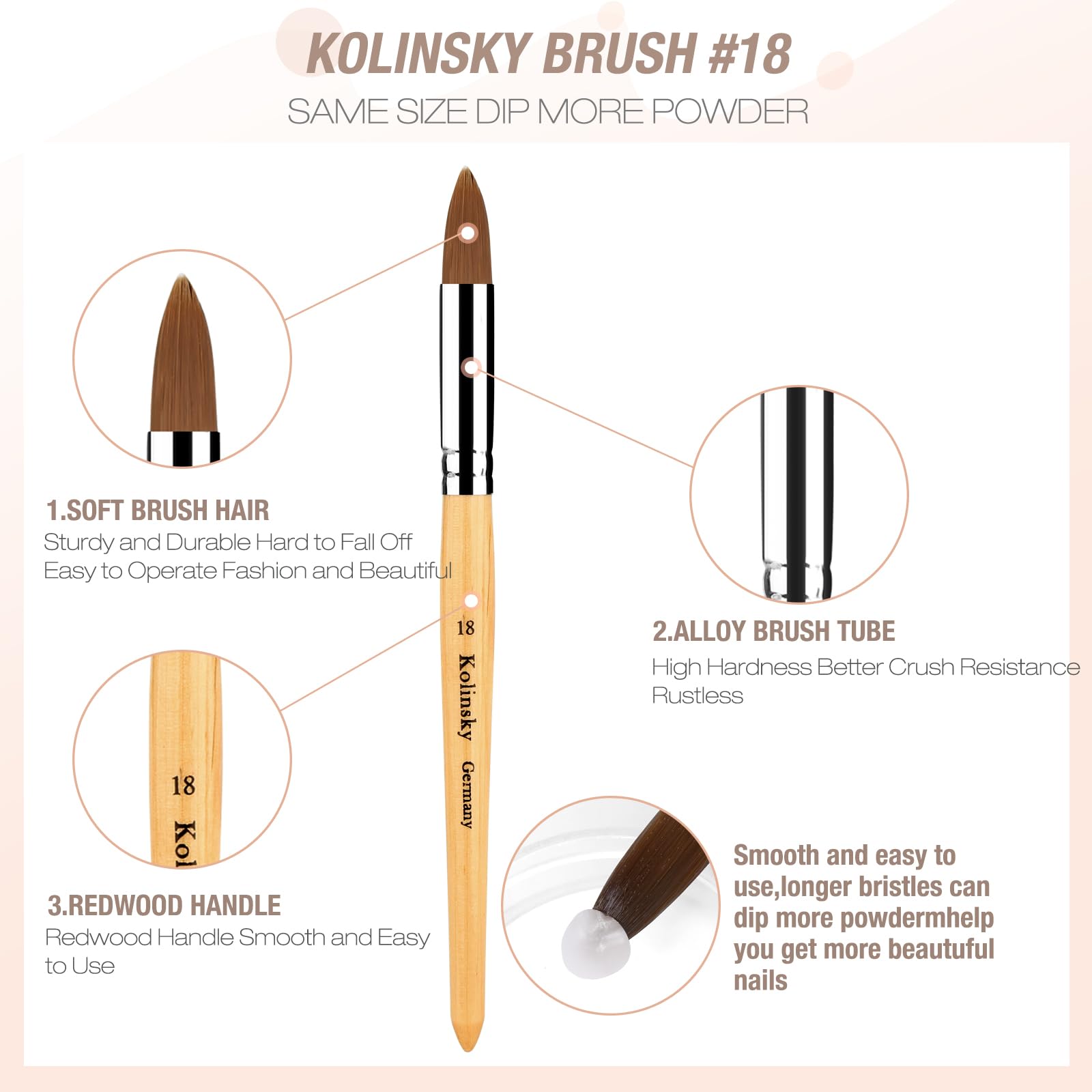 kolqkee kolinsky brush bristles close-up enabling precise sculpting control
