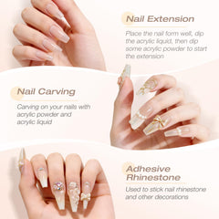 kolqkee before and after nail extensions demonstrating strengthened nails