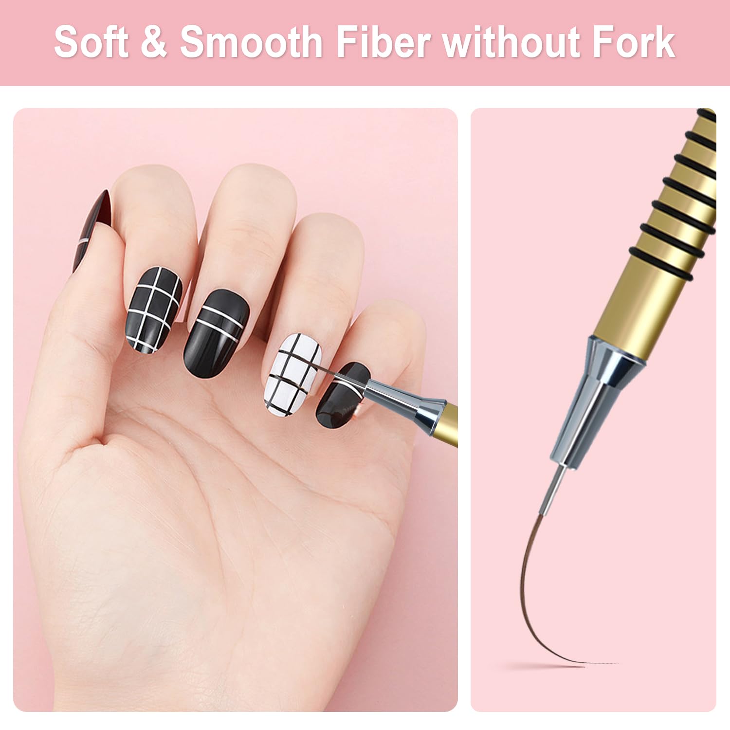 Komall bristle tip close-up showing nylon filaments for sharp consistent lines