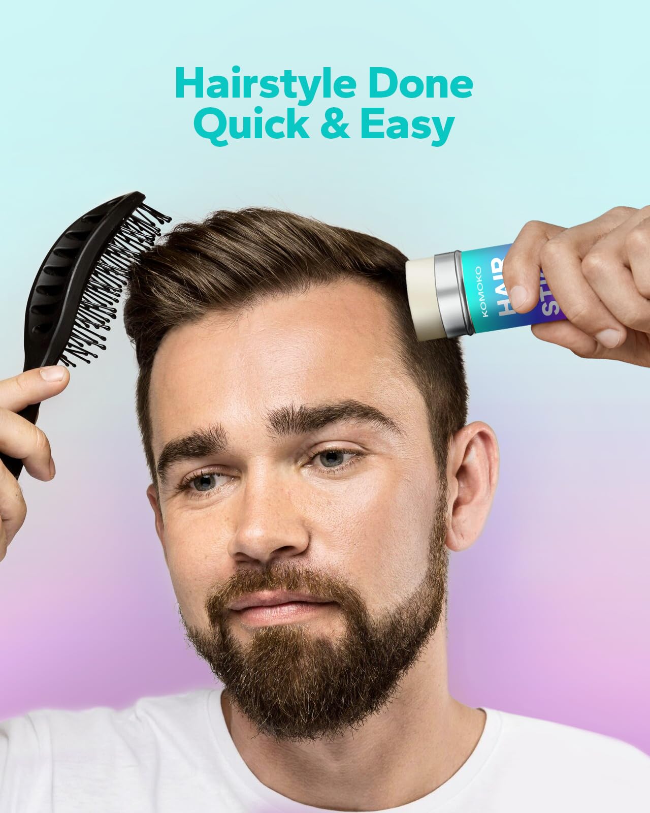 Komoko being applied to a hairline to tame edges and control flyaways