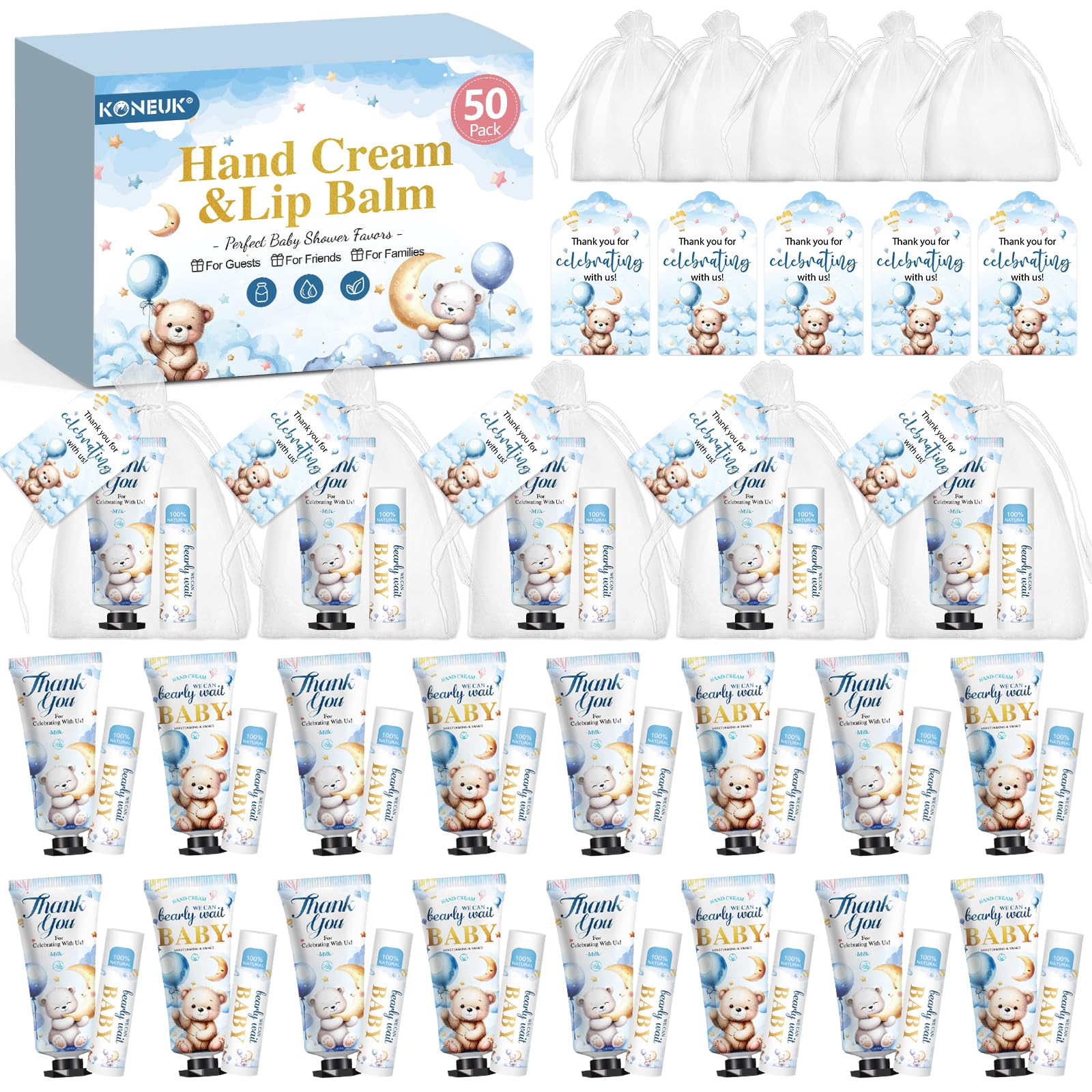KONEUK front packaging showing full 50-pack set and gift components