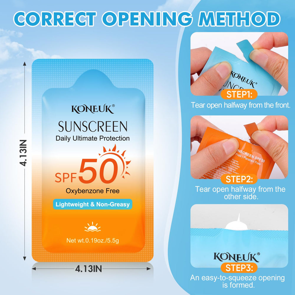 KONEUK sachet next to coin for size comparison highlighting pocket-friendly portability
