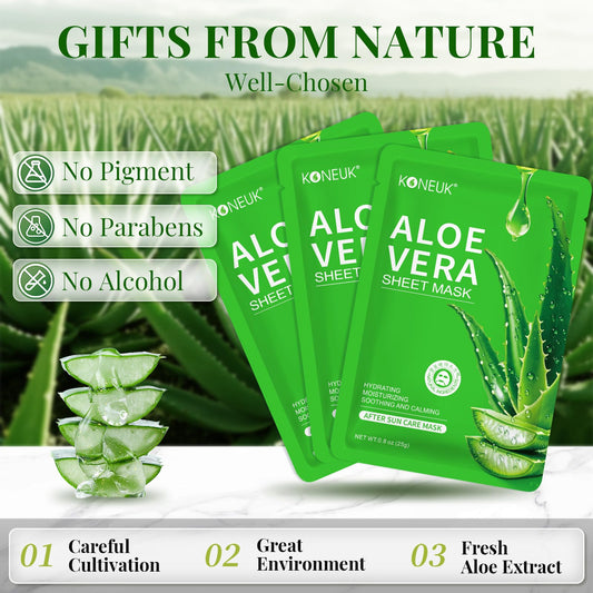 KONEUK single aloe sheet mask close-up highlighting soft texture