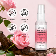 KONEUK spray droplet on skin showing instant hydration and fresh feel