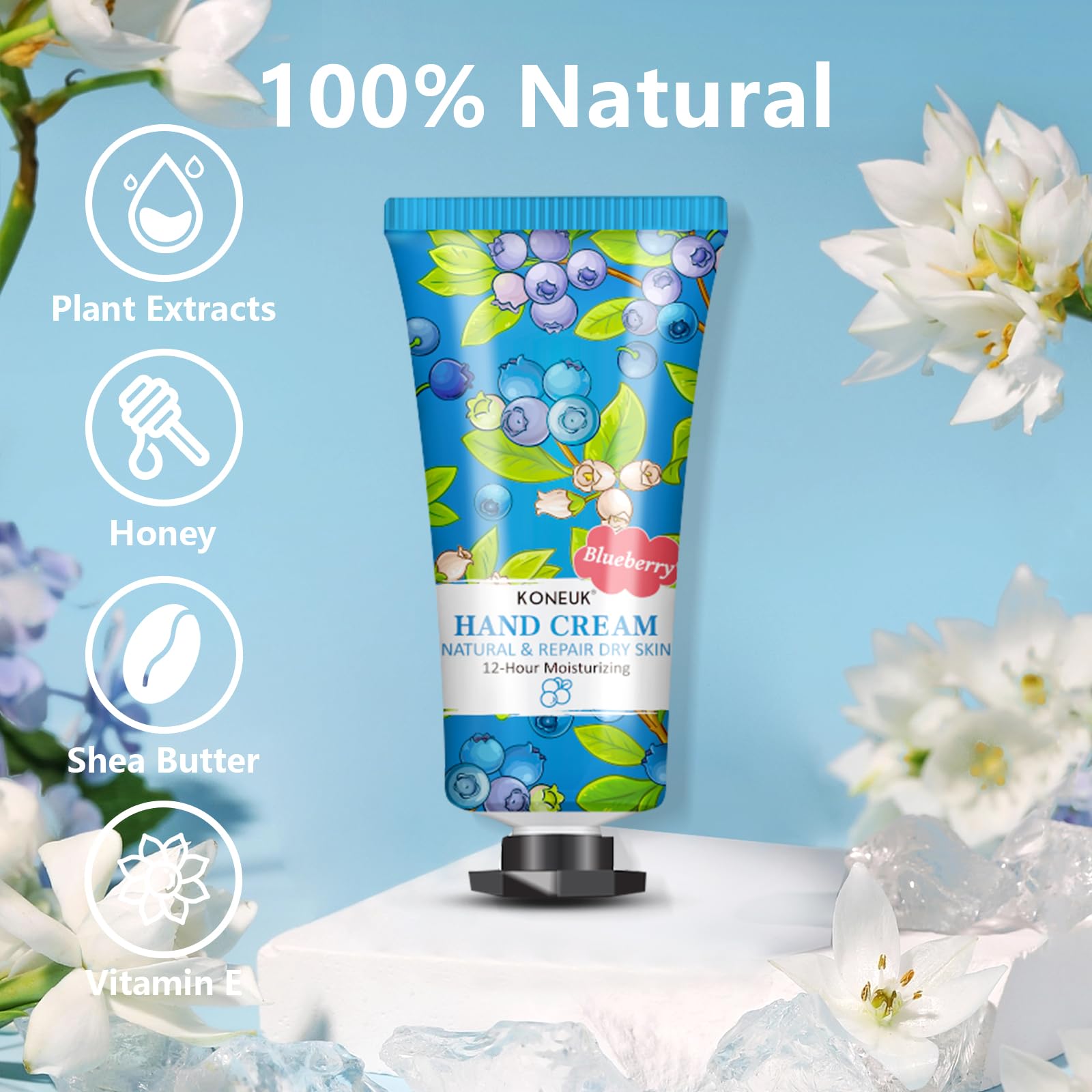 KONEUK tube close-up texture showing creamy formula and quick absorption