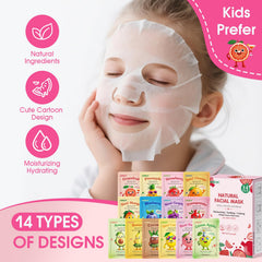 KONEUK variety layflat displaying all 14 fruit masks for easy selection and sampling