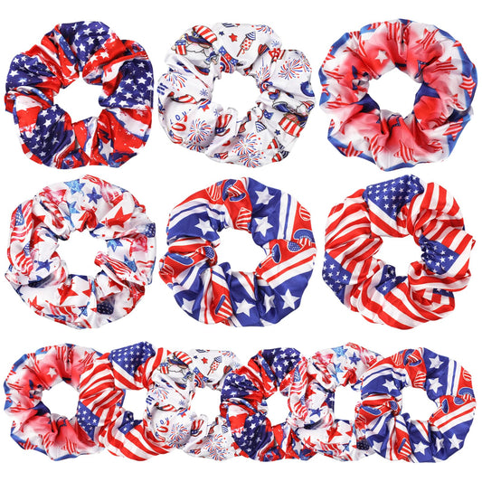 Konsait front packaging showing 12 patriotic scrunchies, easy gifting and display