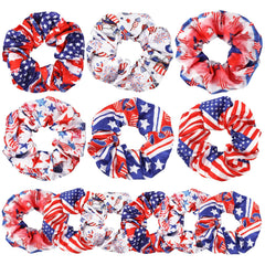 Konsait front packaging showing 12 patriotic scrunchies, easy gifting and display