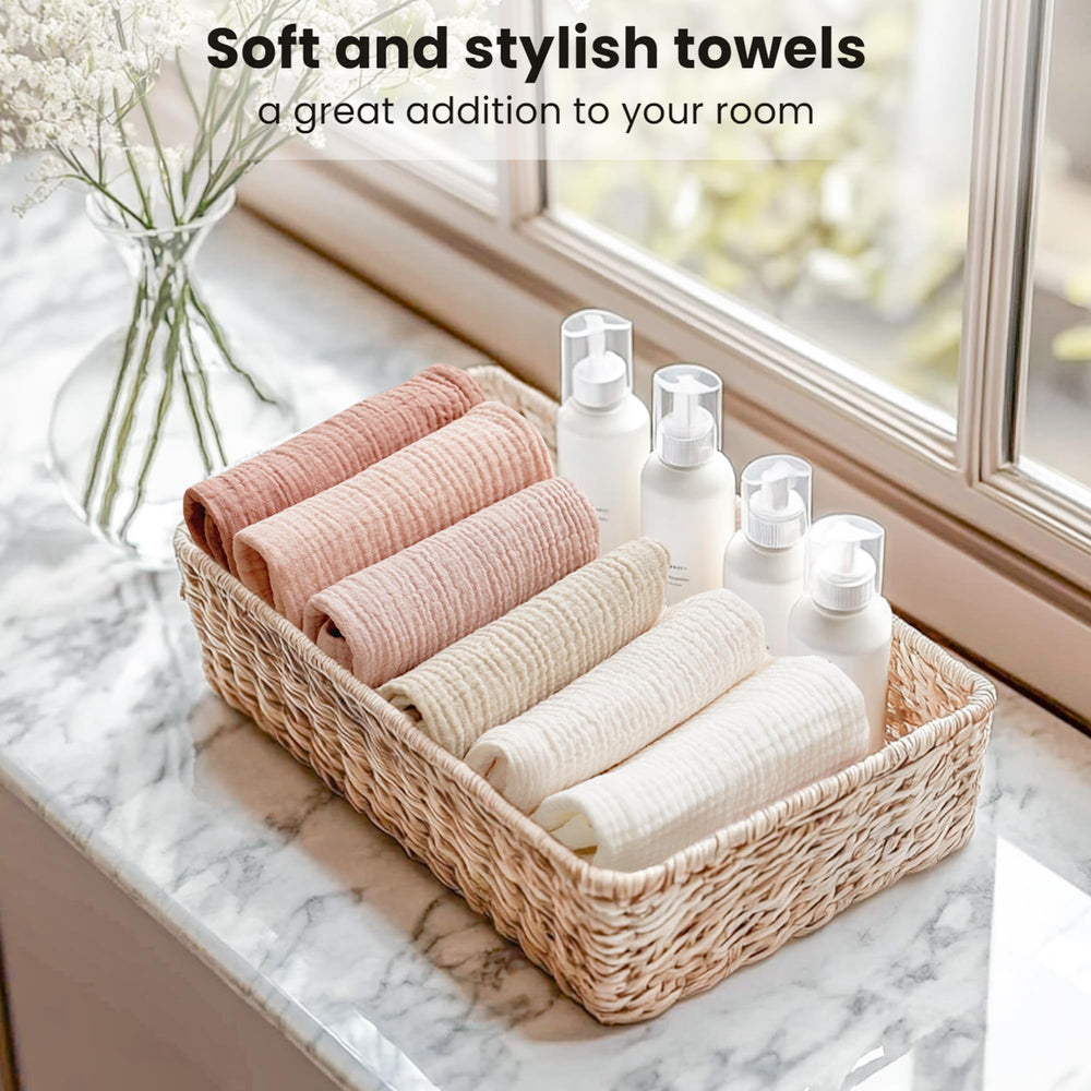Konssy face cloth tucked into travel bag showing compactness and travel-ready benefit