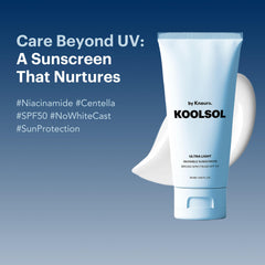 KOOLSOL ingredients label close-up highlighting centella and niacinamide benefits