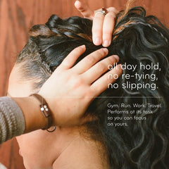 KOOSHOO hair ties worn on wrist as accessory showing convenience and style