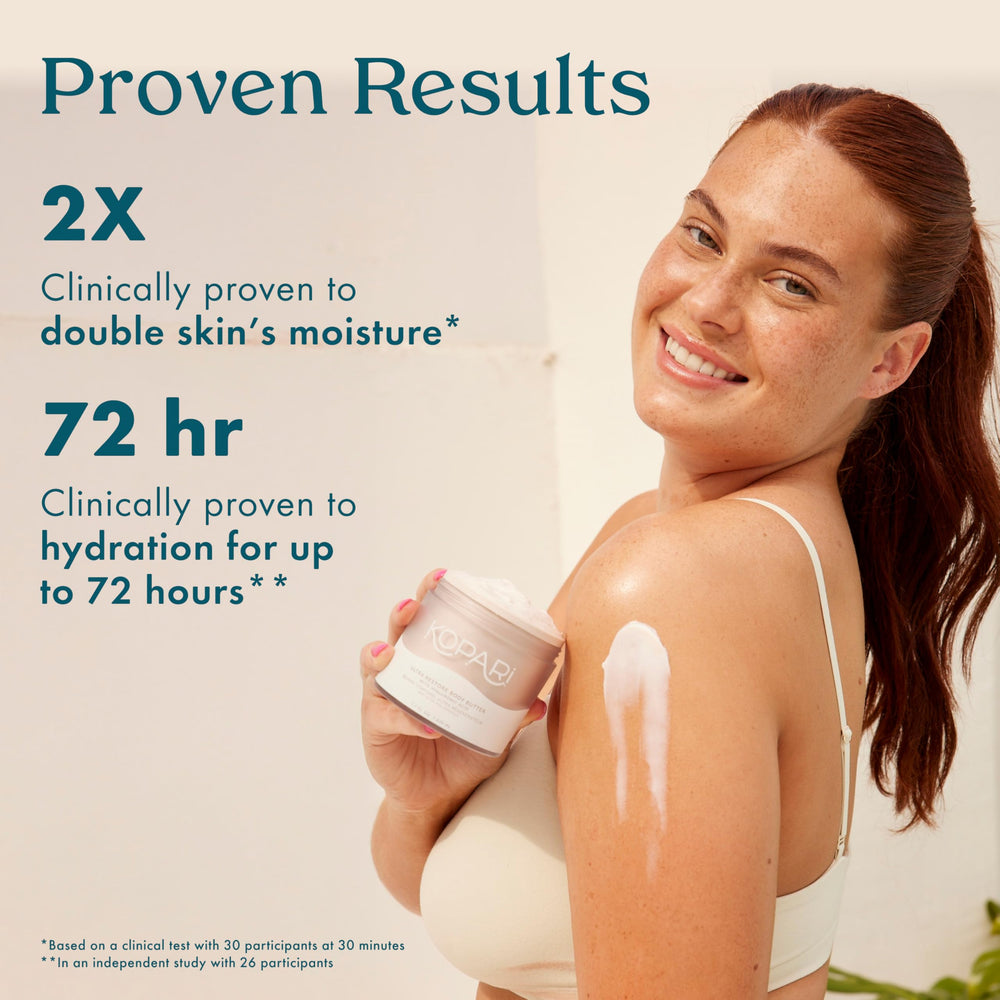 Kopari being smoothed on forearm for immediate softness and hydration