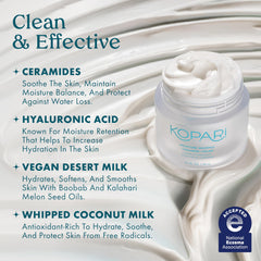 Kopari product near ceramide and hyaluronic acid ingredients visual