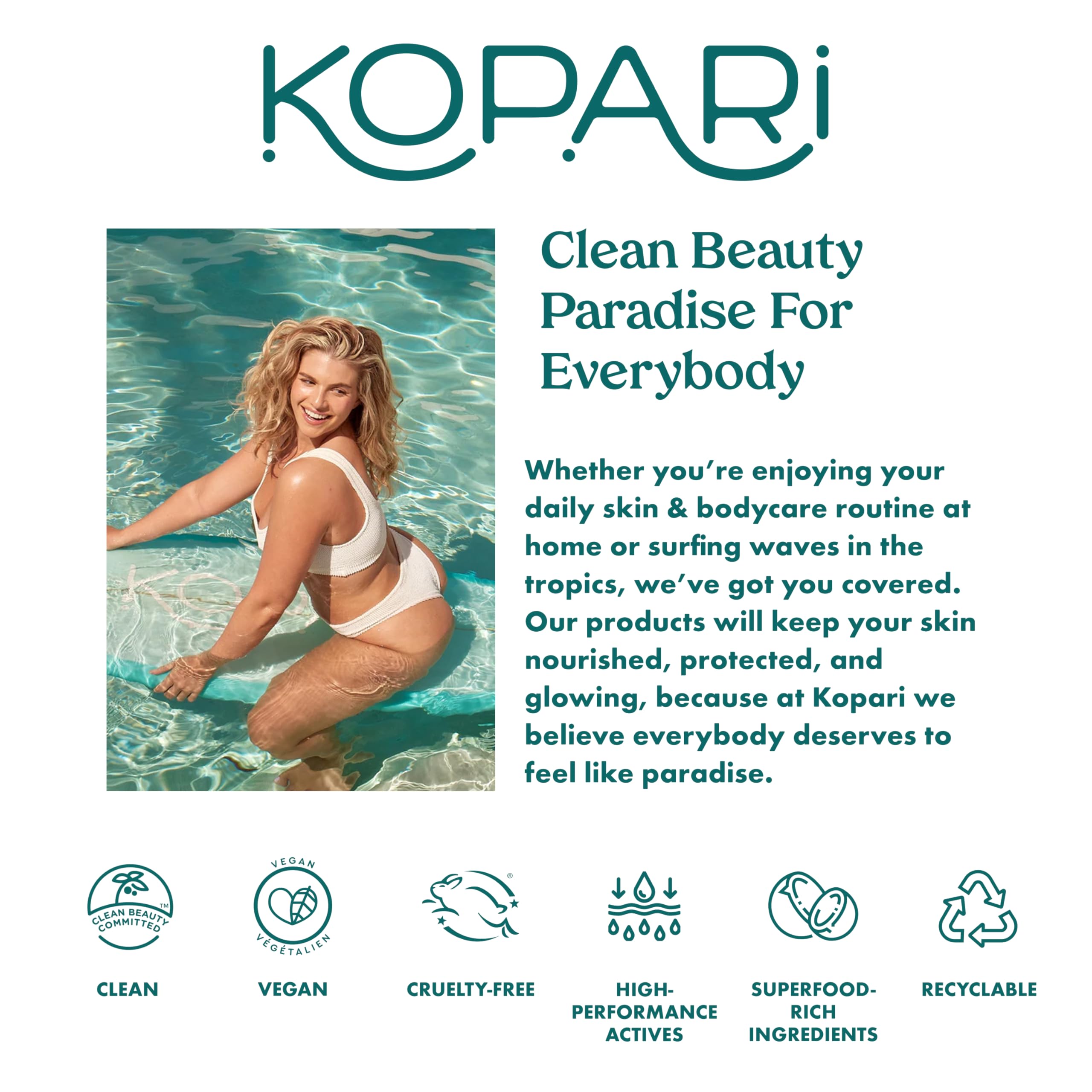 Kopari reef-safe badge signifying eco-conscious sun protection