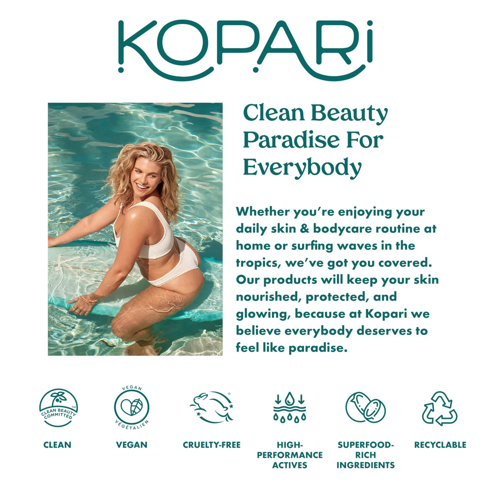Kopari reef-safe badge signifying eco-conscious sun protection